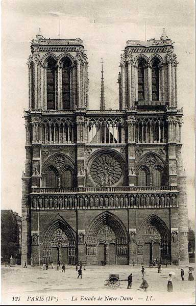 . .   -
Postal card. Paris. Facade of Notre-Dame